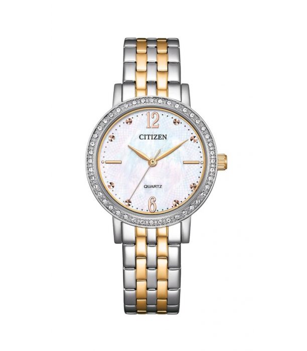 Citizen Γυναικείο Ρολόι Χειρός  31mm με Μεταλλικό Μπρασελέ EL3106-59D