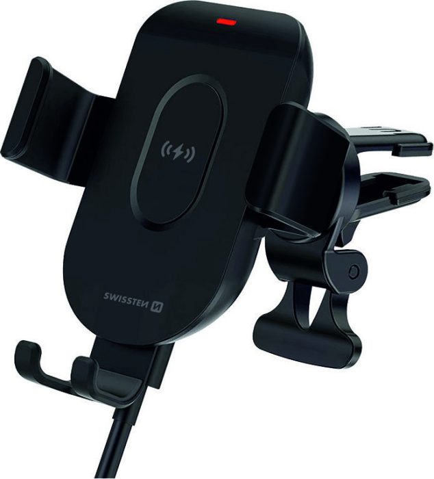 Swissten Βάση Κινητού Αυτοκινήτου με Ρυθμιζόμενα Άγκιστρα και Ασύρματη Φόρτιση