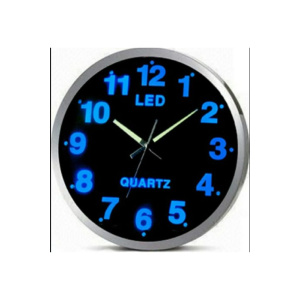 Ρολόι τοίχου με μπλέ φωτισμό  LED RGB  OEM Z113005-1